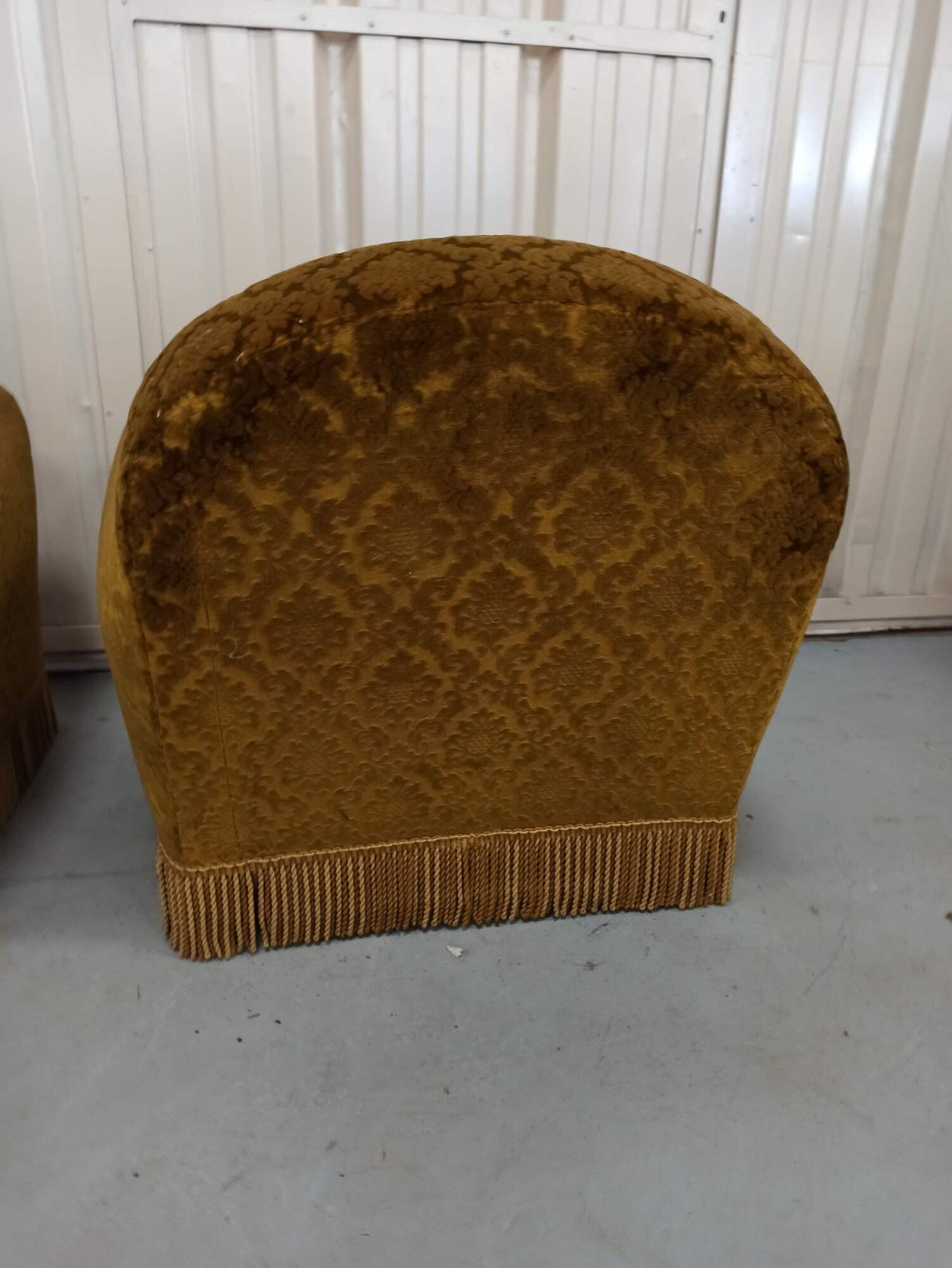 Pair of armchairs club velvet old yellow - armchair old