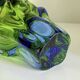 Twisted Sommerso art glass vase, Czech bohemian, 1970s, blue-green.