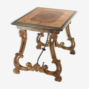 Spanish walnut and marquetry table in late 17th century style.