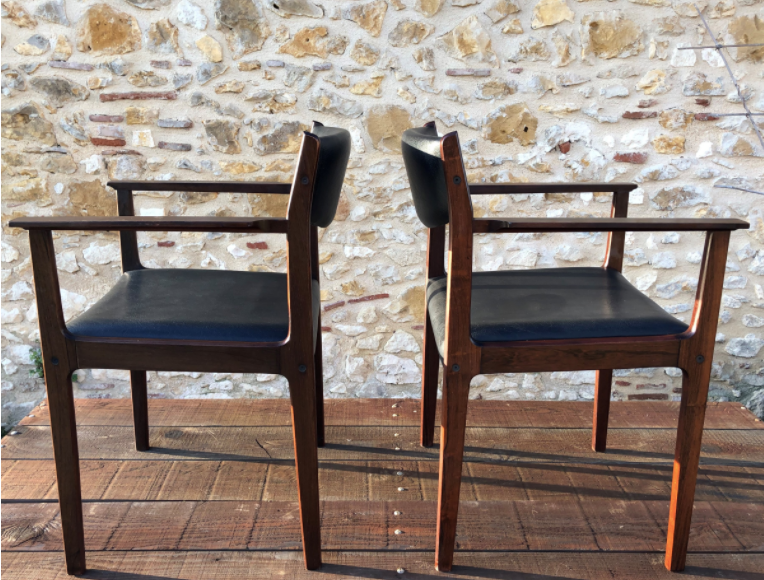 Pair of Scandinavian rosewood armchairs by SAX circa 60
