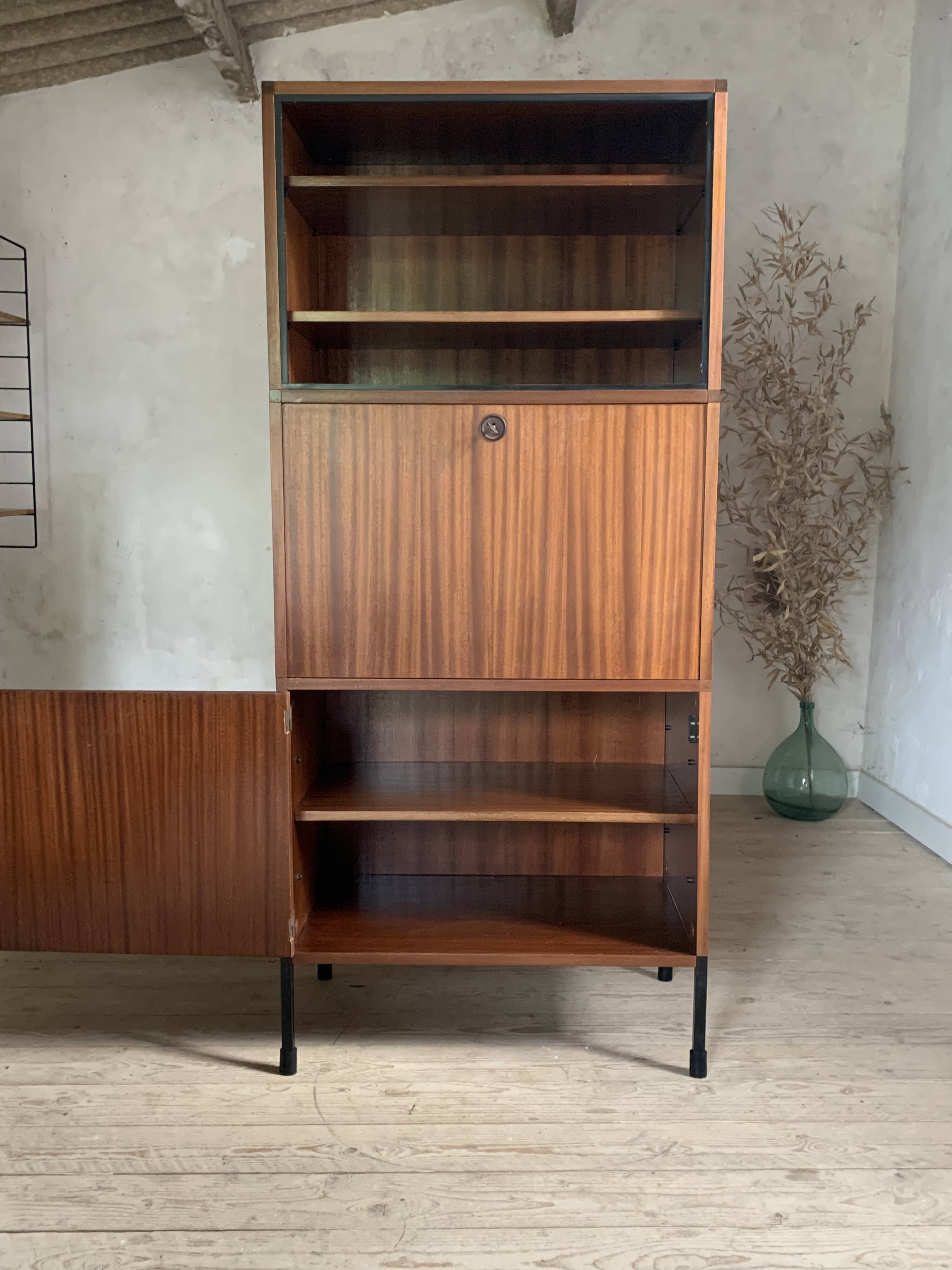 Vintage ARP Minvielle bar and secretary bookcase