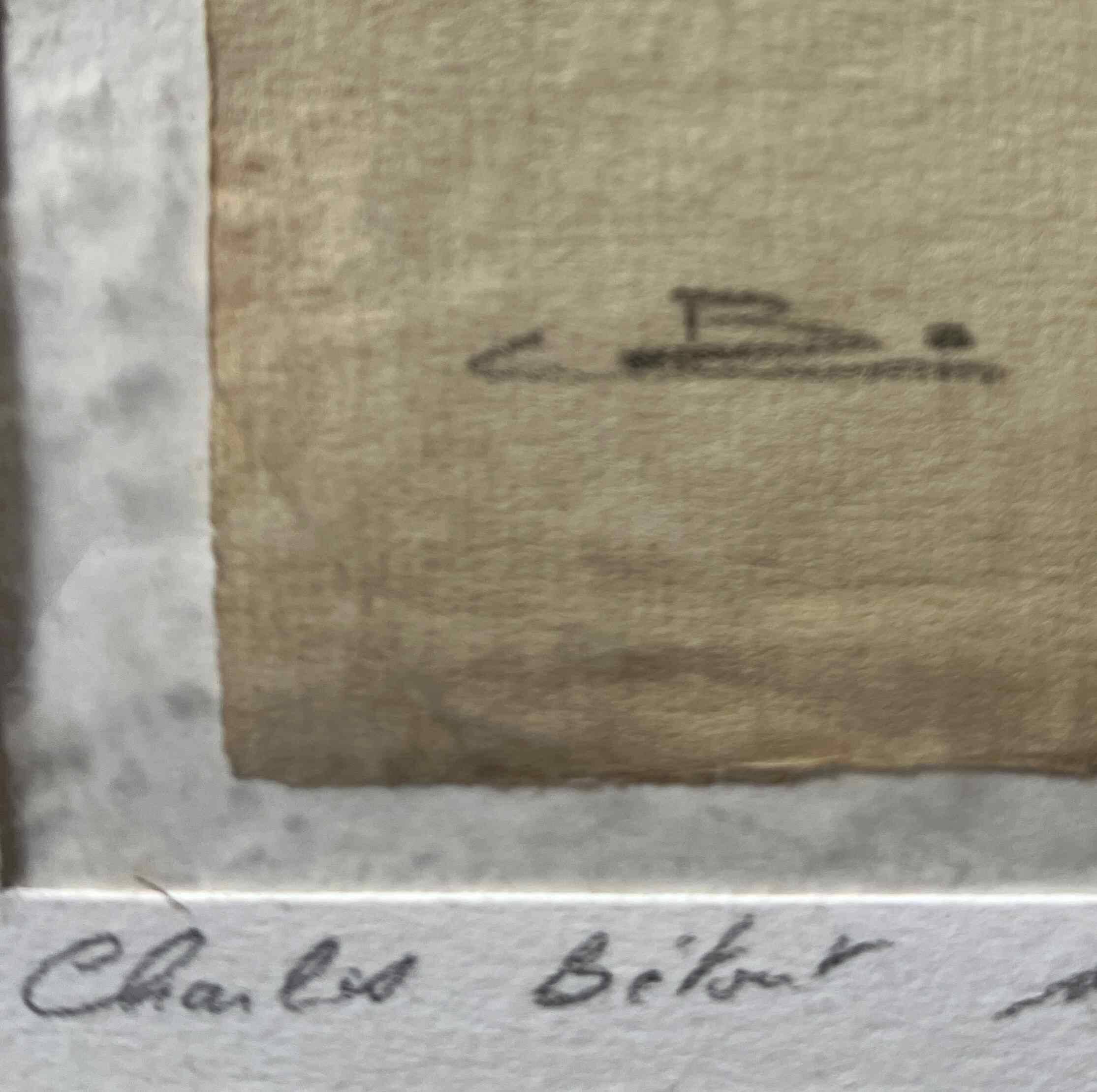 Watercolor painting charles betout (1869-1945) the egyptian french comedy