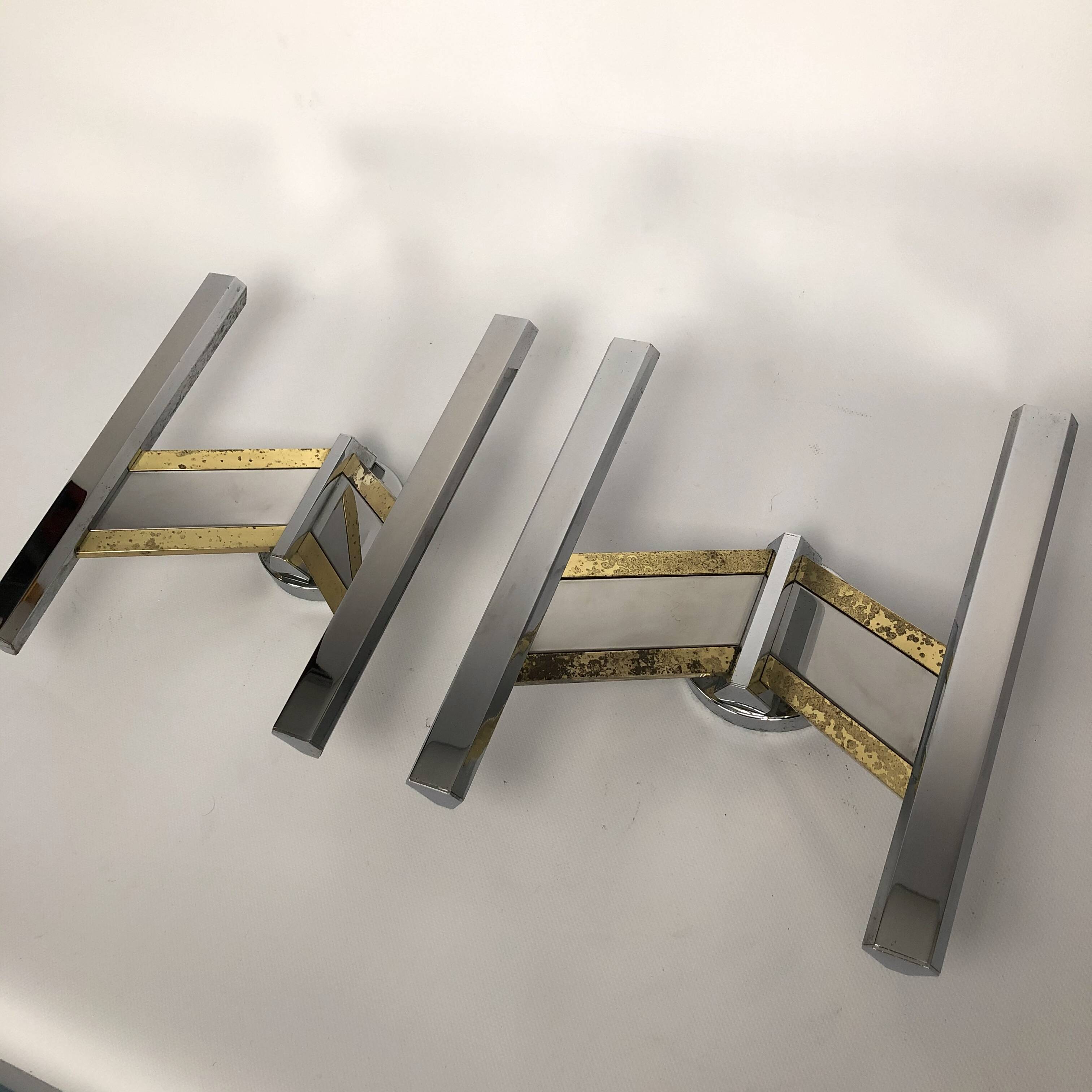 Pair of brass and chrome sconces from Sciolari 70