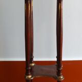 Saddle or pedestal table Napoleon III, marble and varnished wood base Ø30 x 82 cm