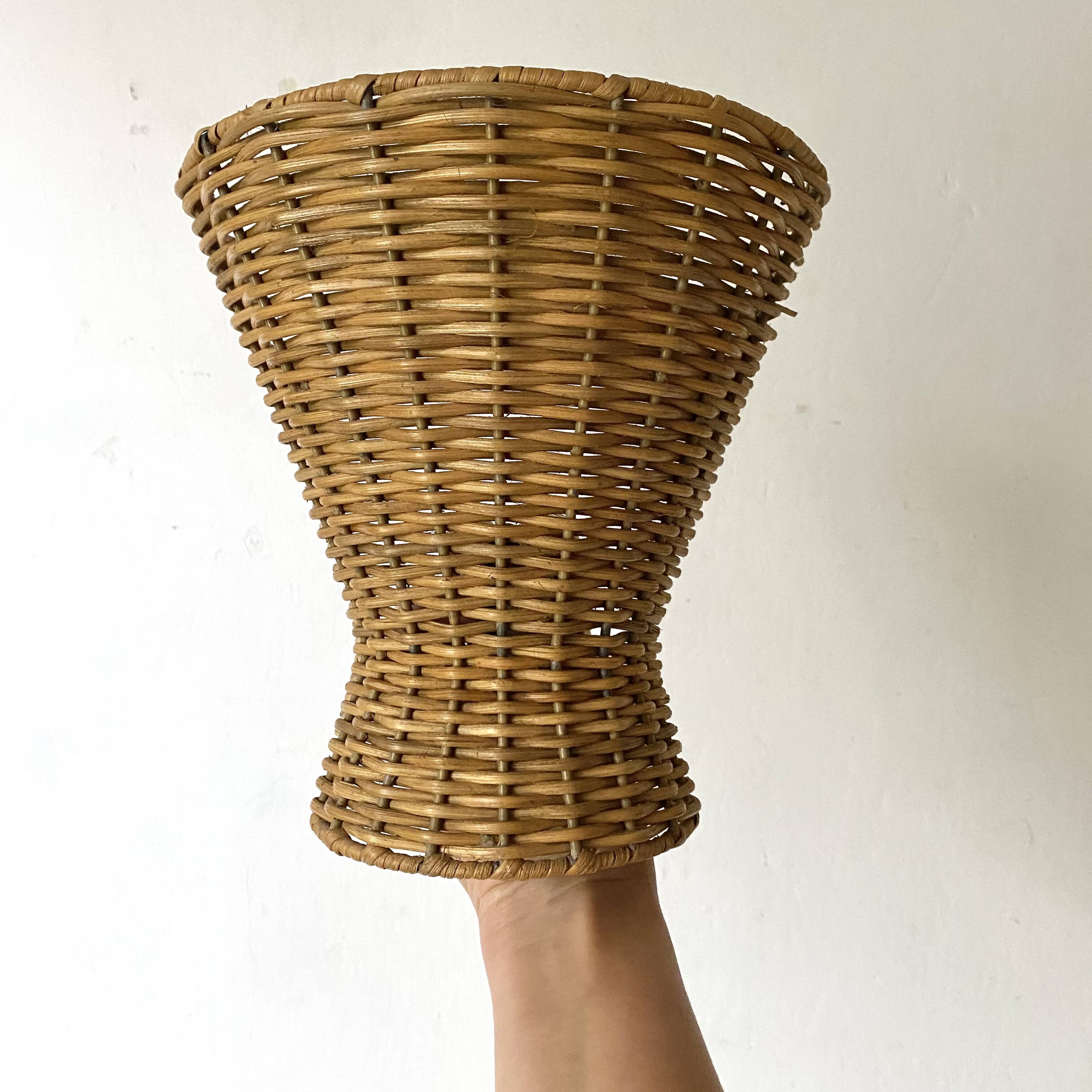 Pair of 60s rattan wall lights