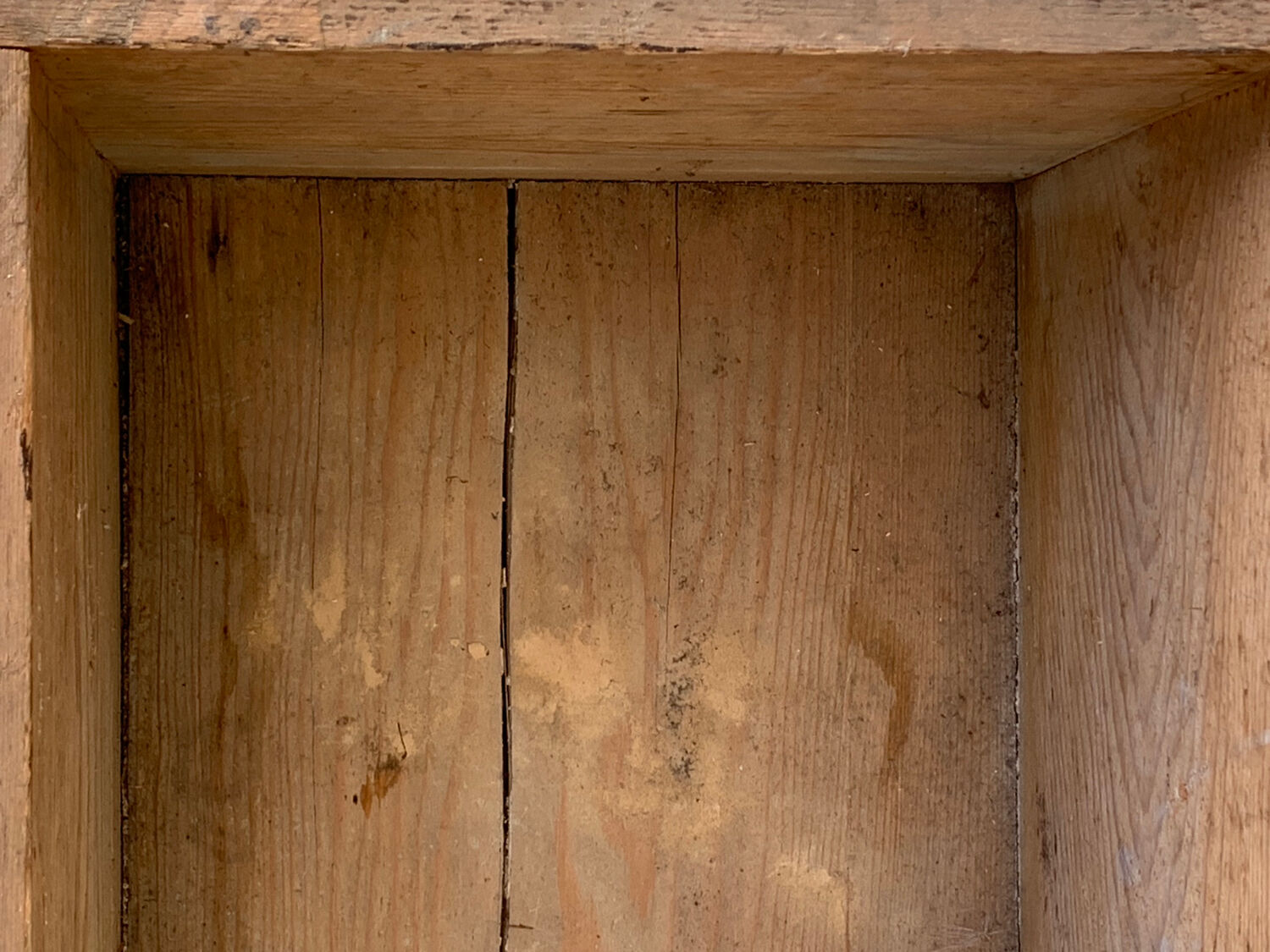 Wooden chest yellow patina