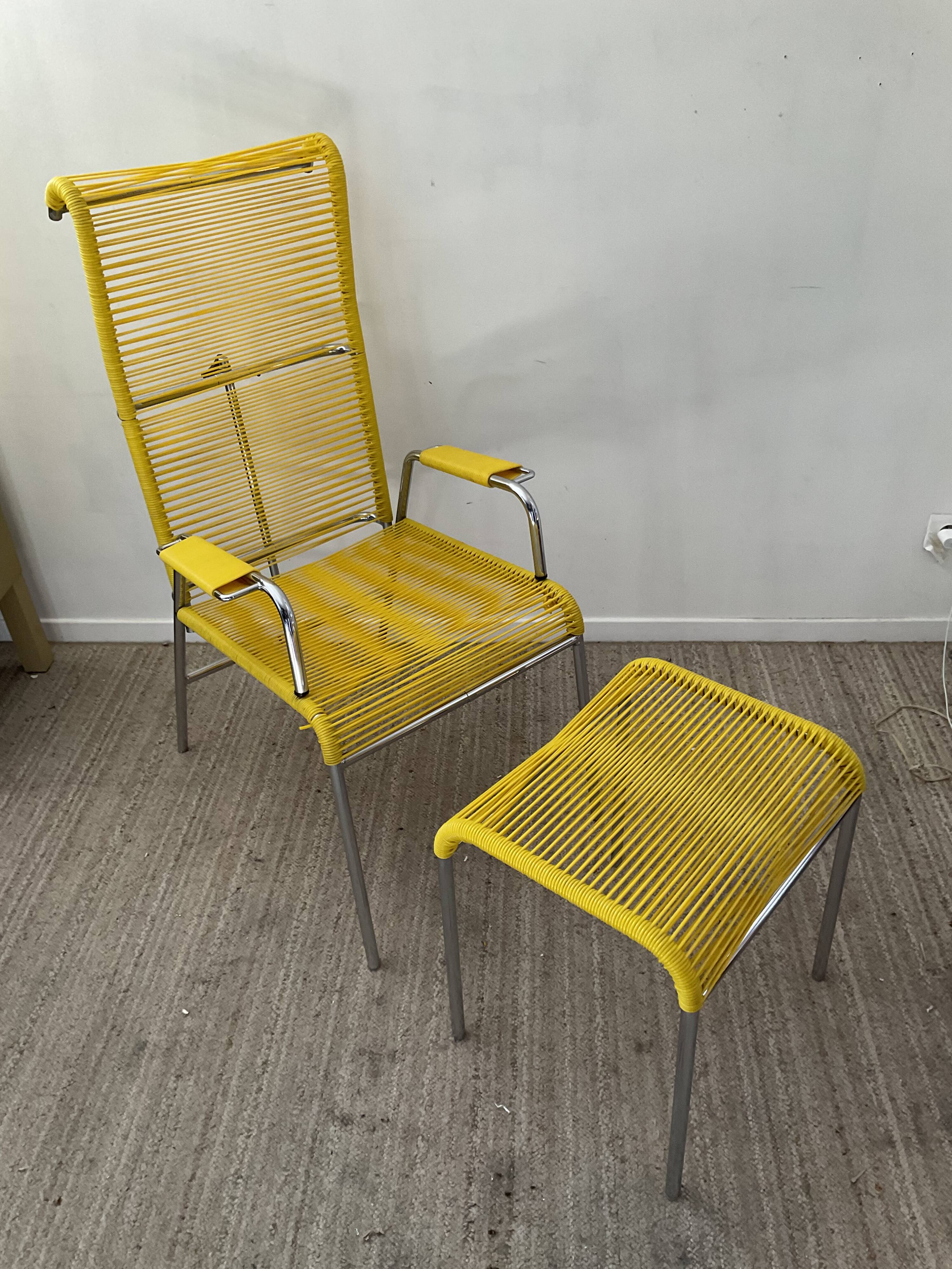 Set armchair relax scoubidou and ottoman sound of the 60s