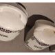 5 old art deco pots in vintage ceramic with spices, flour, pepper, coffee, tea, sugar