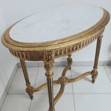 Console wood and gilded stuck with marble top
