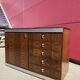 Vintage wooden and aluminium commode made in France, 70s.