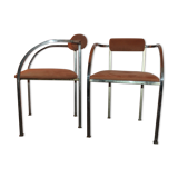 Set de 2 chaises Belgo chrome vintage 70's