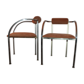 Belgo chrome set of 2 chairs vintage 70's