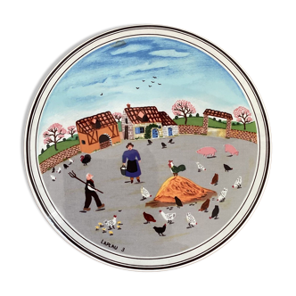 Porcelain box, naïve design collection, décor signed Laplau - 1980s, Villeroy & Boch