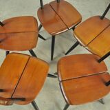 5 chaises PIrkka par Ilmari Tapiovaara pour Laukaan Puu, Finlande 1950