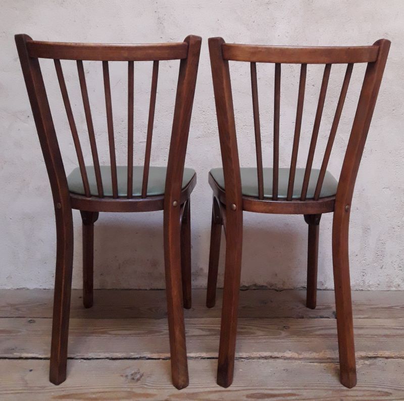Pair of Baumann bistro chairs n°12