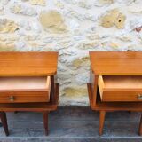 Pair of vintage bedside tables, Scandinavian style 60s