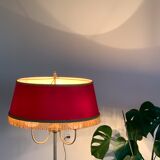 Vintage brass floor lamp in scale and opaline 1950
