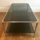 Chrome metal coffee table and smoked glass 70