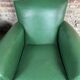 Armchairs (the pair) vintage 1950 in dark green skaï