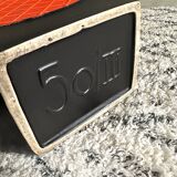 Modernist floor vase, ceramic vase 50, vase black orange, 60s, West German Pottery