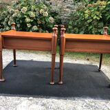 Duo of vintage Scandinavian teak bedside tables with 1 drawer.