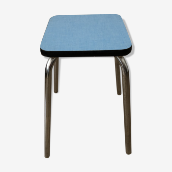 Tabouret en formica bleu vintage années 50