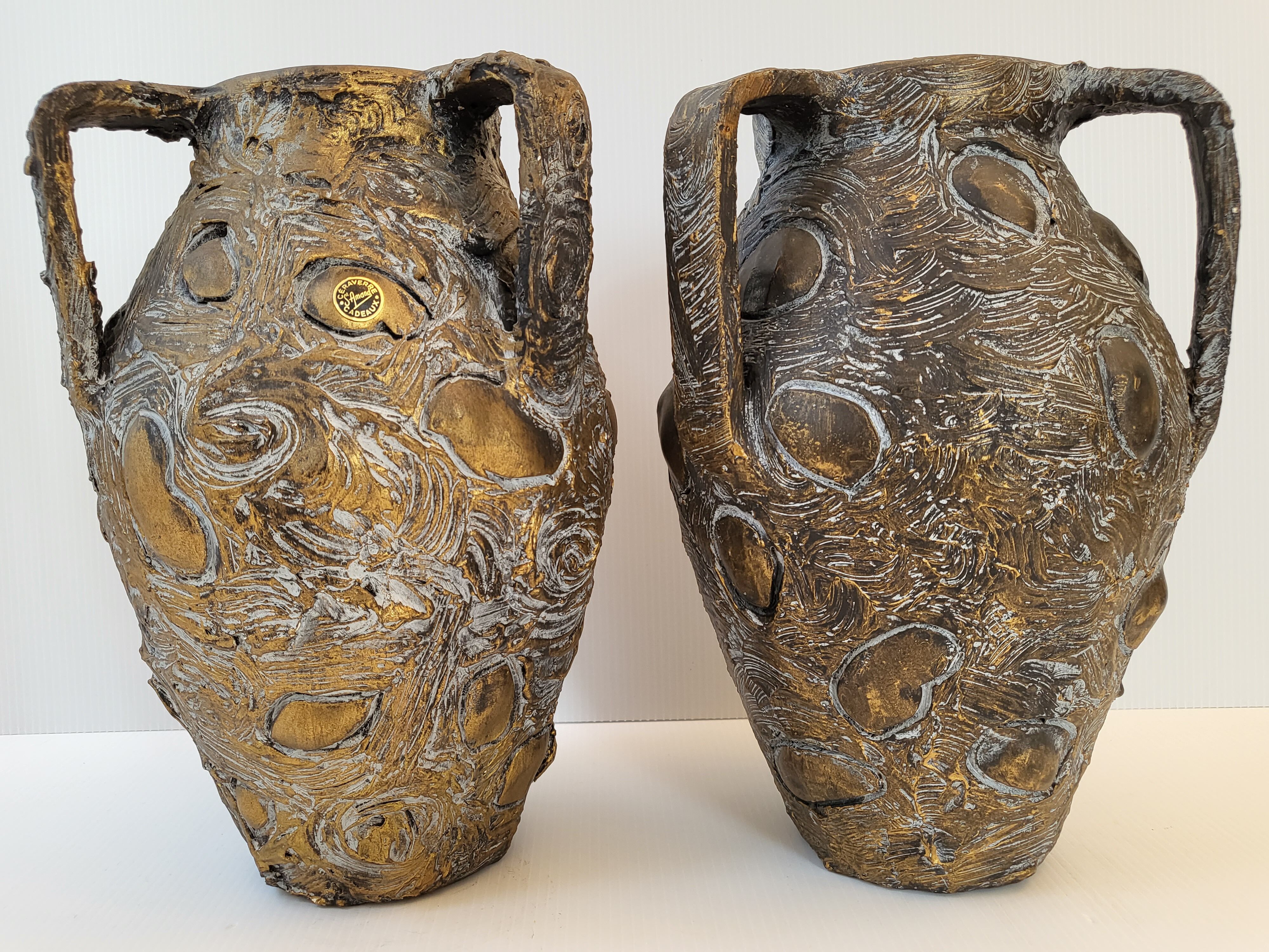 Pair of vintage Ceraverre vases 1960