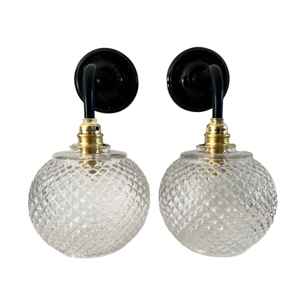 Pair of new electrified ball sconces