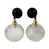 Pair of new electrified ball sconces