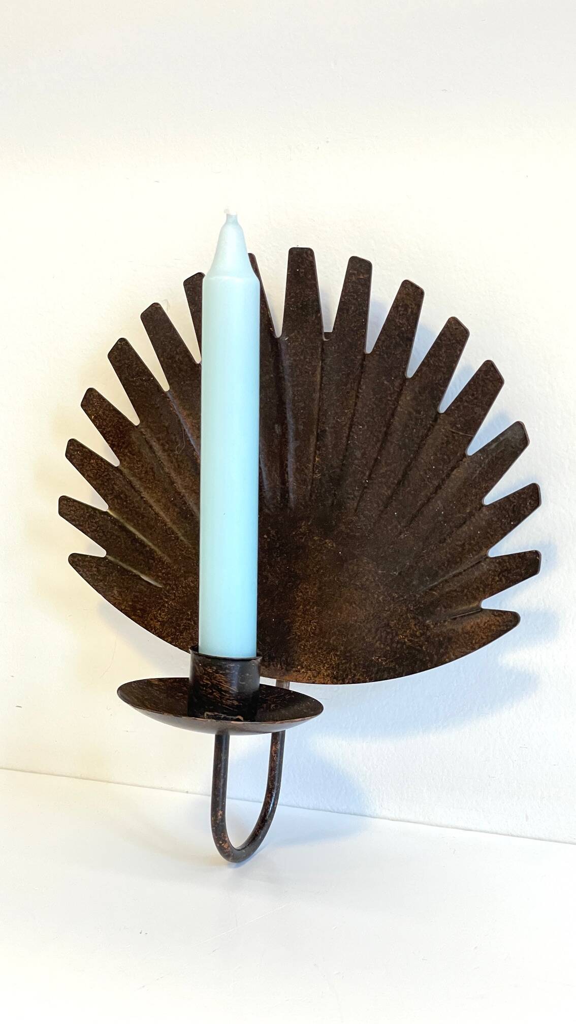 Brown patina wall candle holder
