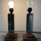 Pair of Hollywood Regency brass table lamps from the 1970s.