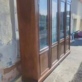 4-door bookcase in solid walnut circa 1880