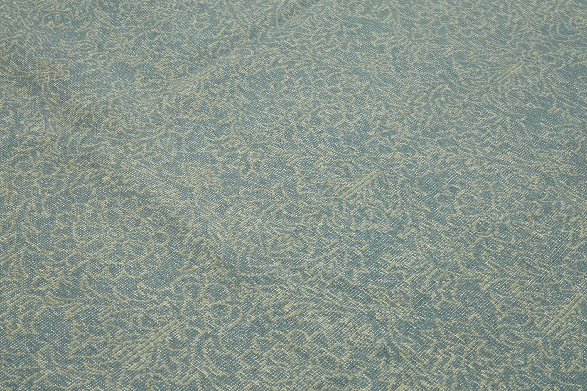 Hand-knotted persian antique 1970s 272 cm x 364 cm blue wool carpet