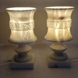 Par de lámparas de mármol. España, 1960s.