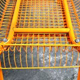 Bench - vintage stool, mesh Ikea Västerön in orange