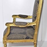 4 armchairs and a gilded wooden sofa Louis XVI style