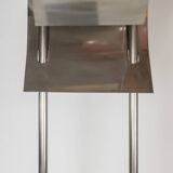 Geometric floor lamp in silver metal. 1980s.