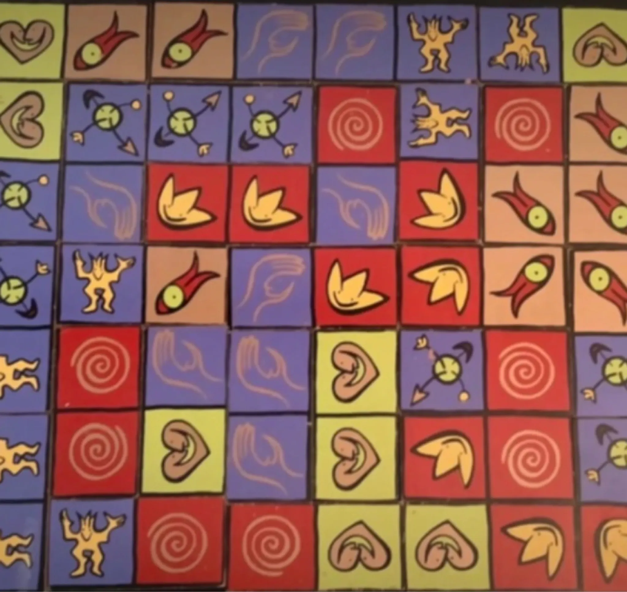Vintage 1980s painted wooden domino game