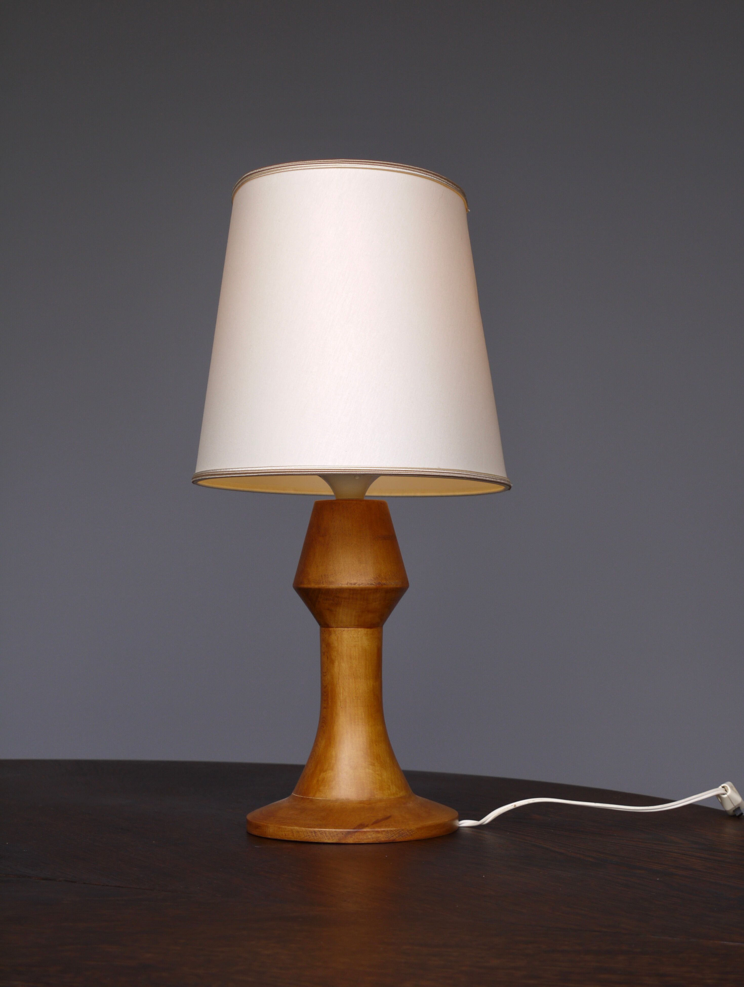 Sculptural Anthroposophical Wooden Table Lamp. 1970s