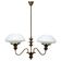 Mid-Century Brass Chandelier from Jablonec Glassworks , 1970s, Czechoslovak