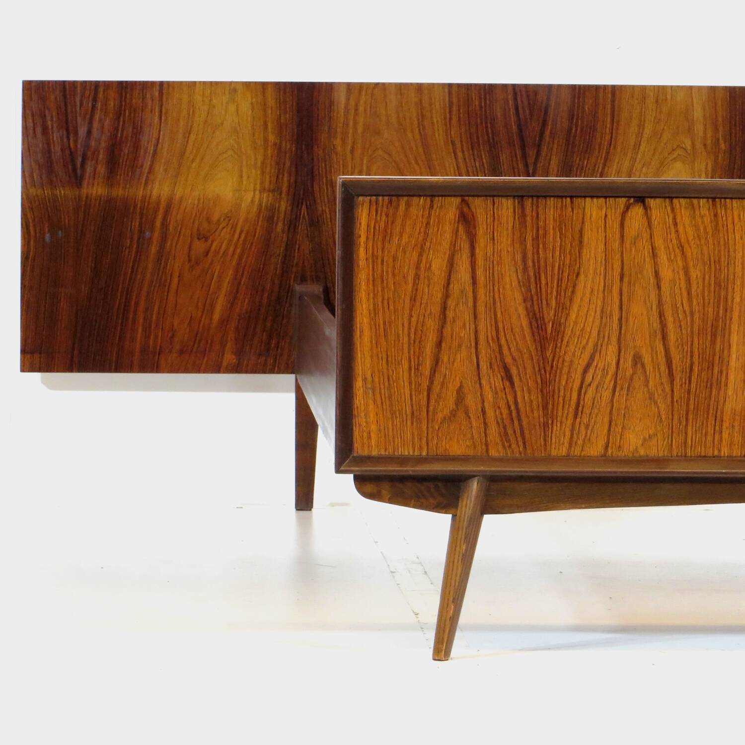 Vintage mid century modern double bed in rosewood, 1960s