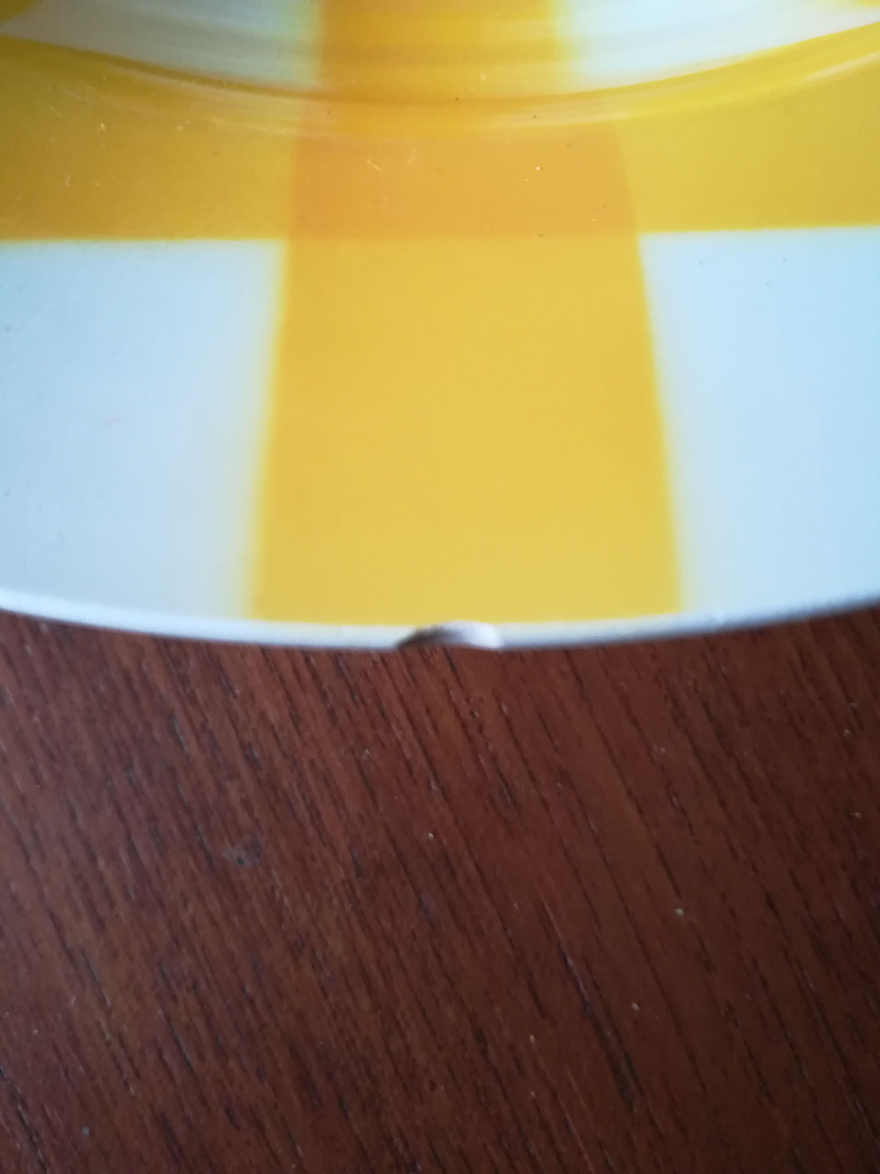 Set of 4 hollow plates Digoin yellow scottish model