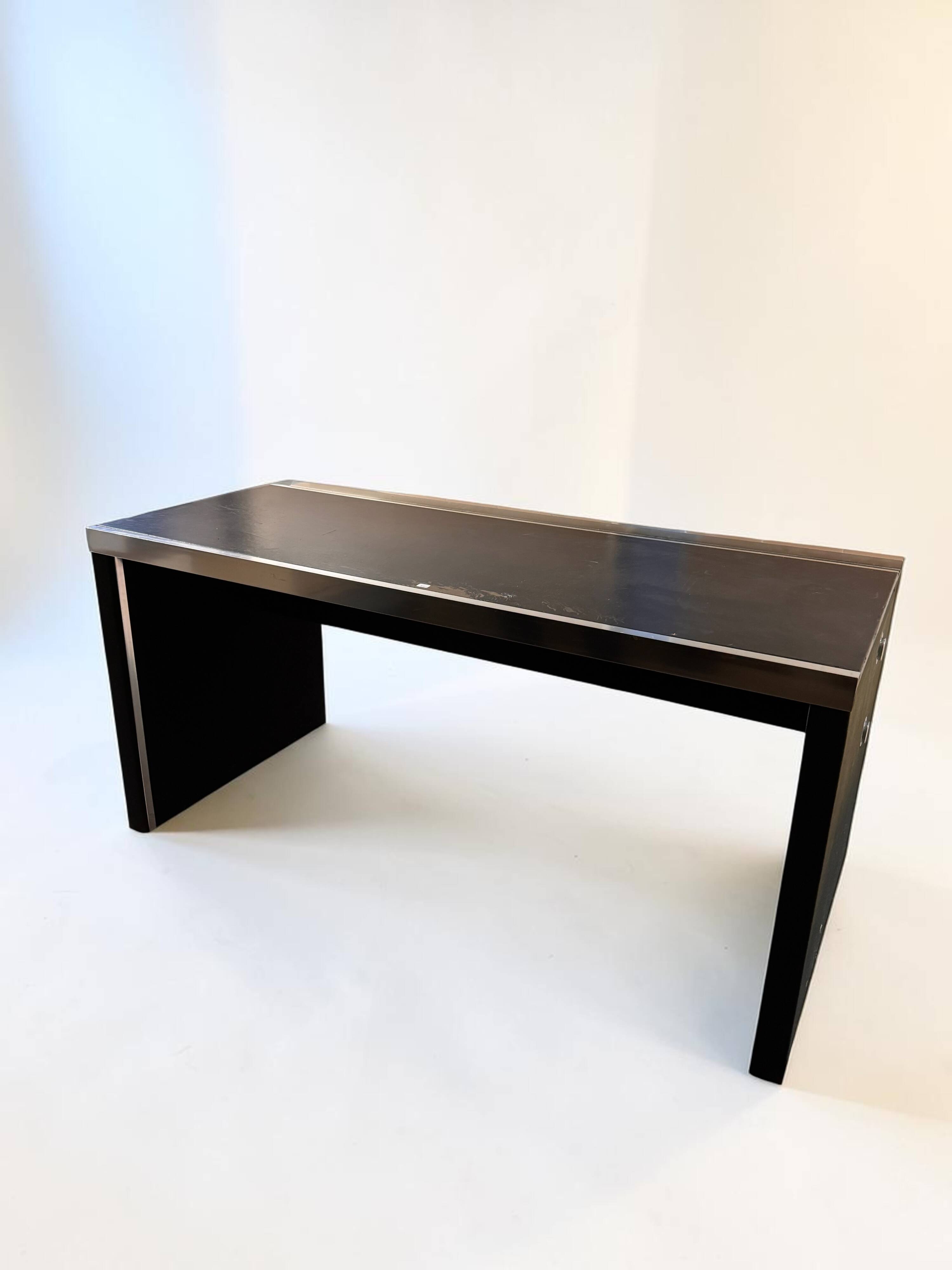 Guido Faleschini's desk for Mariani, black lacquered, 1970s