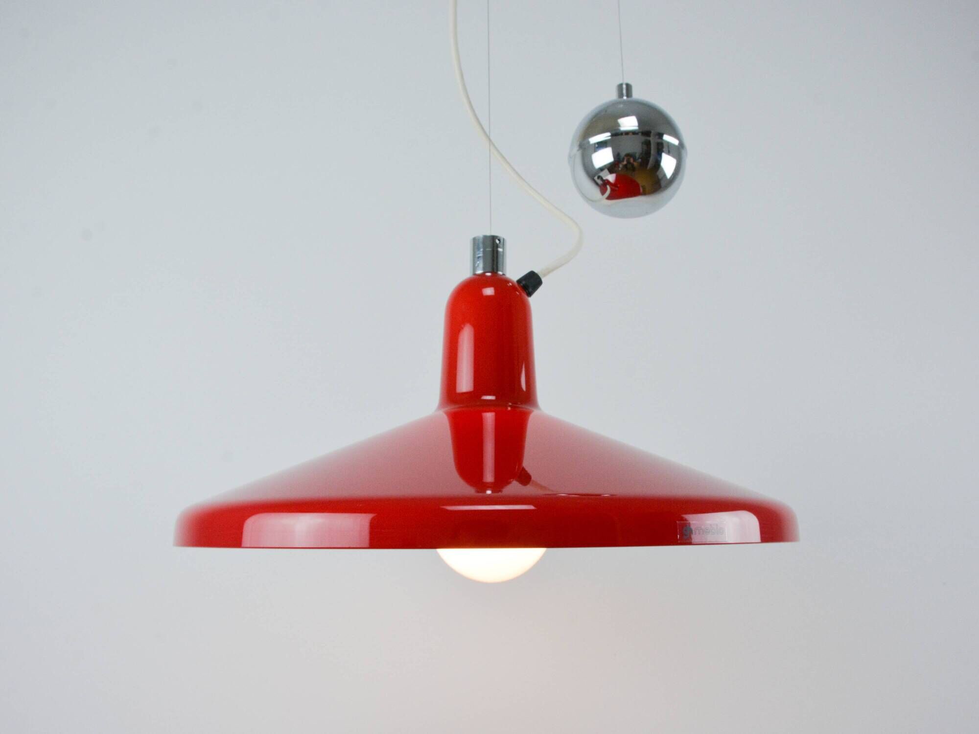 Vintage Red Meblo Manta Pendant Lamp