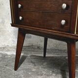 Empty silverware cabinet / vintage cutlery cabinet on tapered legs – year