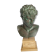 Bust of the Ephebus of Marathon in patinated plaster on base