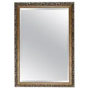 Vintage Bevelled Mirror in Silver and Gold, 1940s
