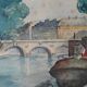 Tableau du pont Saint Michel à Paris, 1950