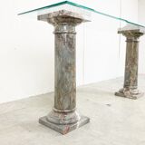 Vintage marble column console table Italy, 1960s