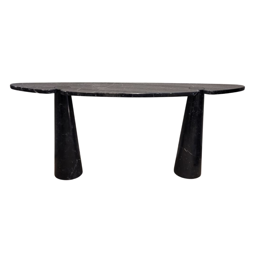Console EROS, black Marquina marble, Angelo Mangiarotti for Skipper, 1970